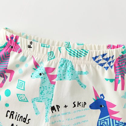 Girls Unicorn Pattern Pants