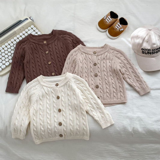 Comfortable Solid Color Jacquard Sweater