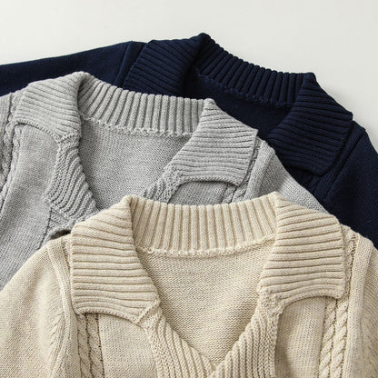 Solid Color Knit Long Sleeve Sweater