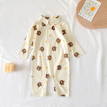 Bear Pattern Long Romper