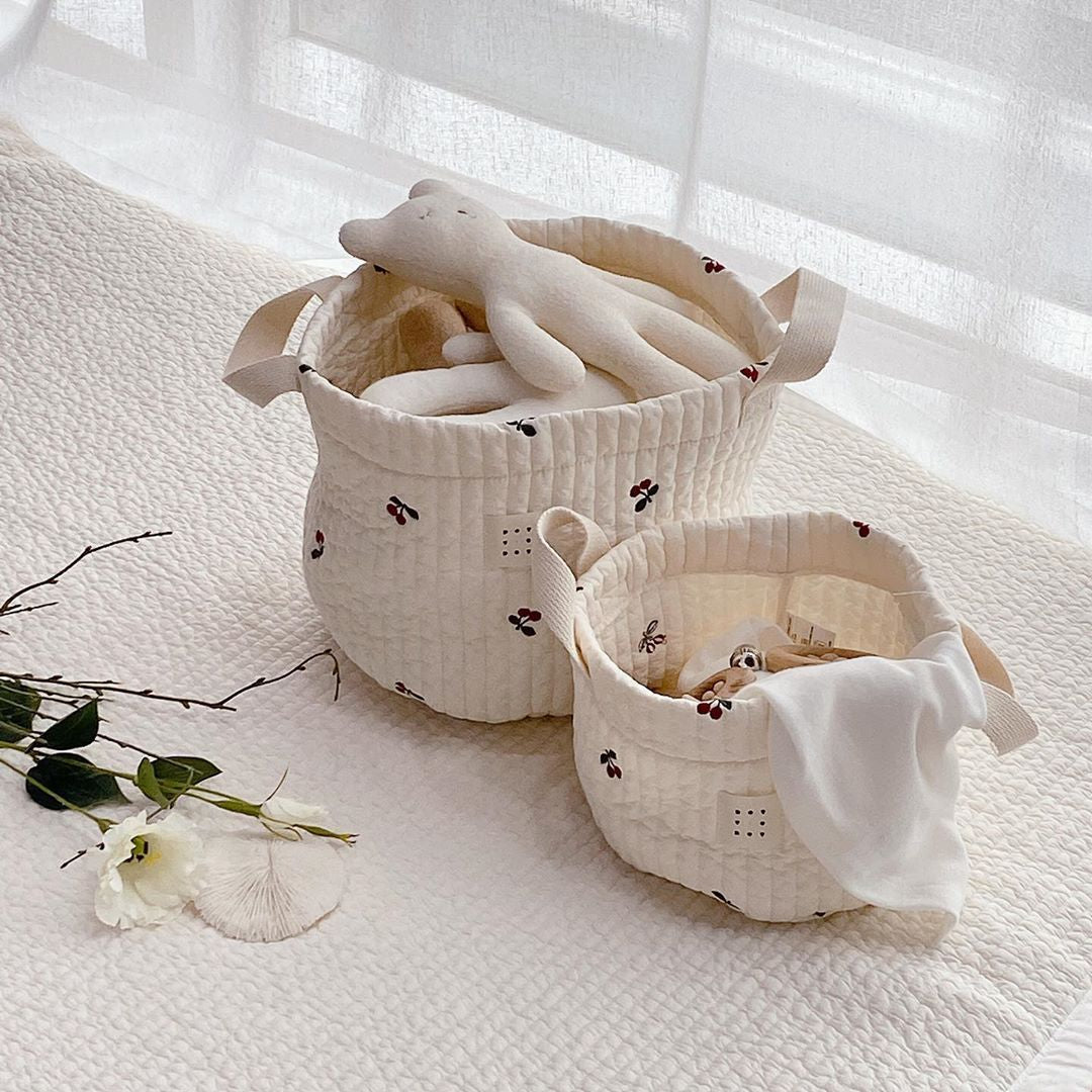 Embroidered Pattern Baby Storage Basket