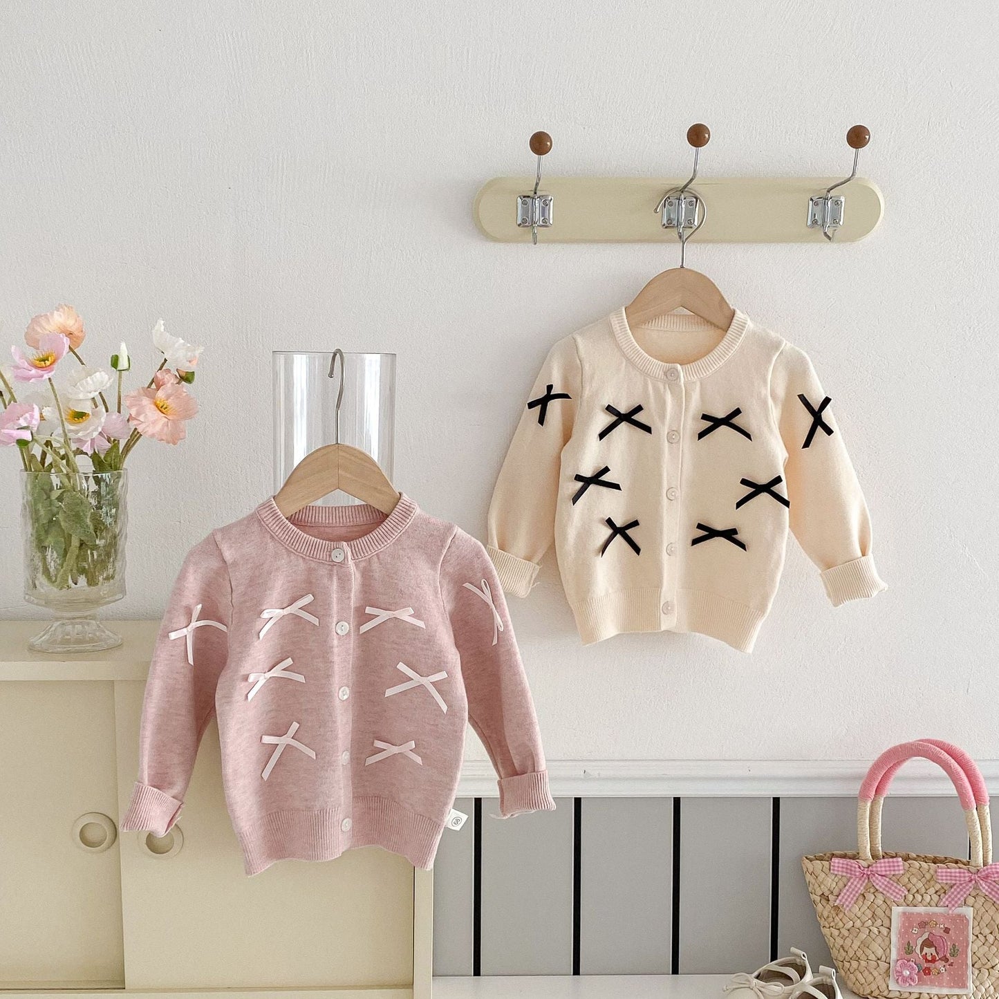 Butterfly-Bows Decorated Long Sleeve Sweater