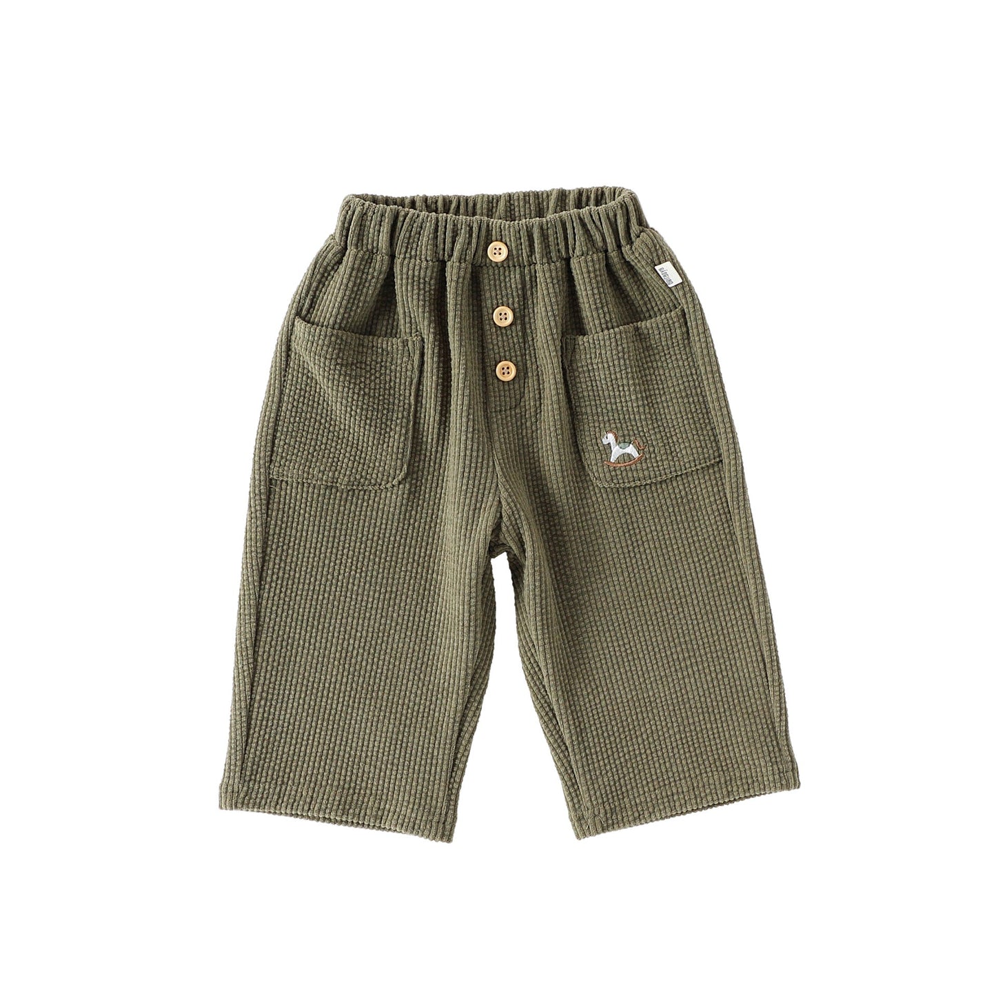 Embroidered Pattern Corduroy Pants