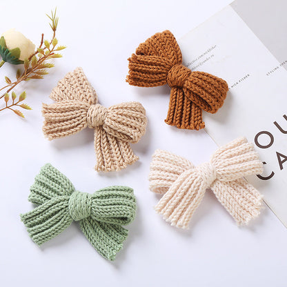 Big Knitted Bow Handmade Hairpin – 2 Pc. Set