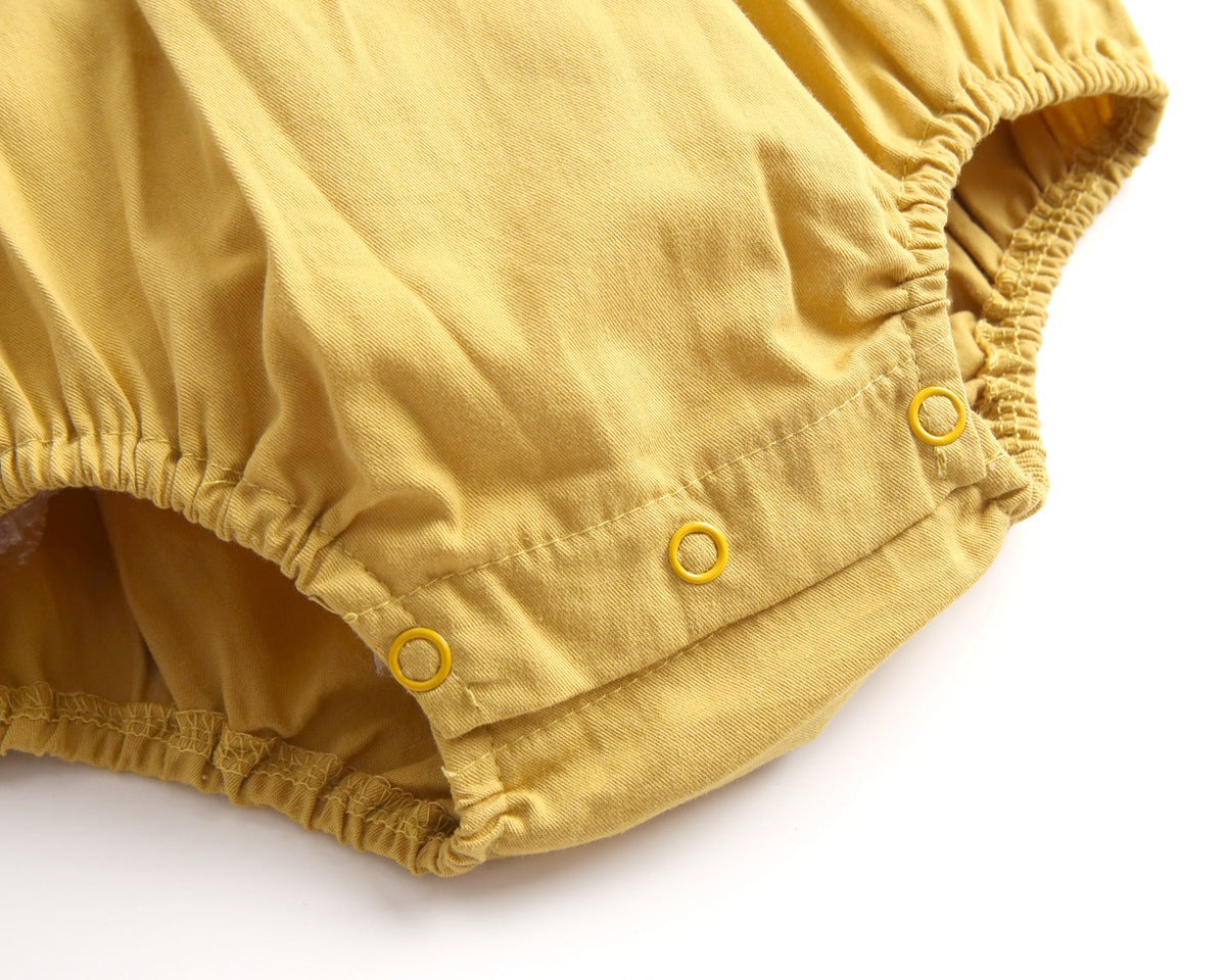 Plaid Lapel Bodysuit Onesie