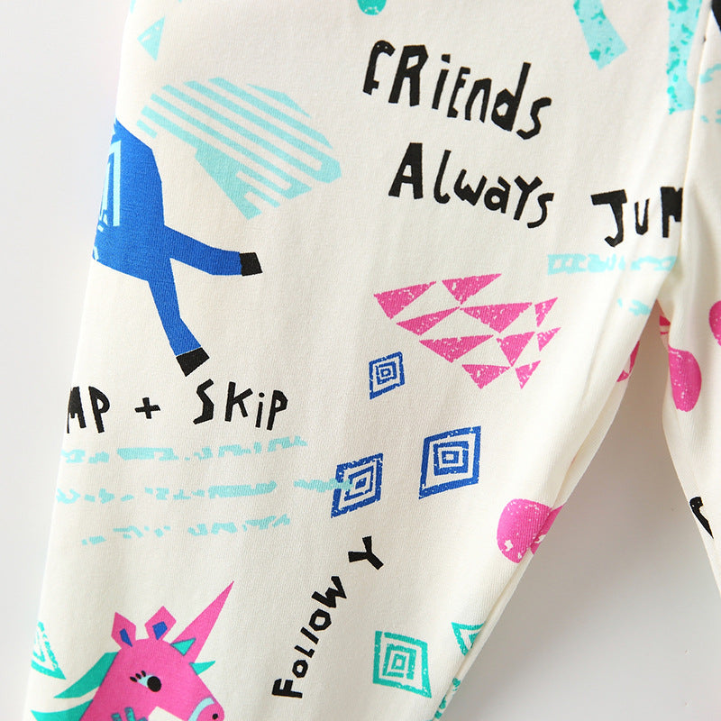 Girls Unicorn Pattern Pants