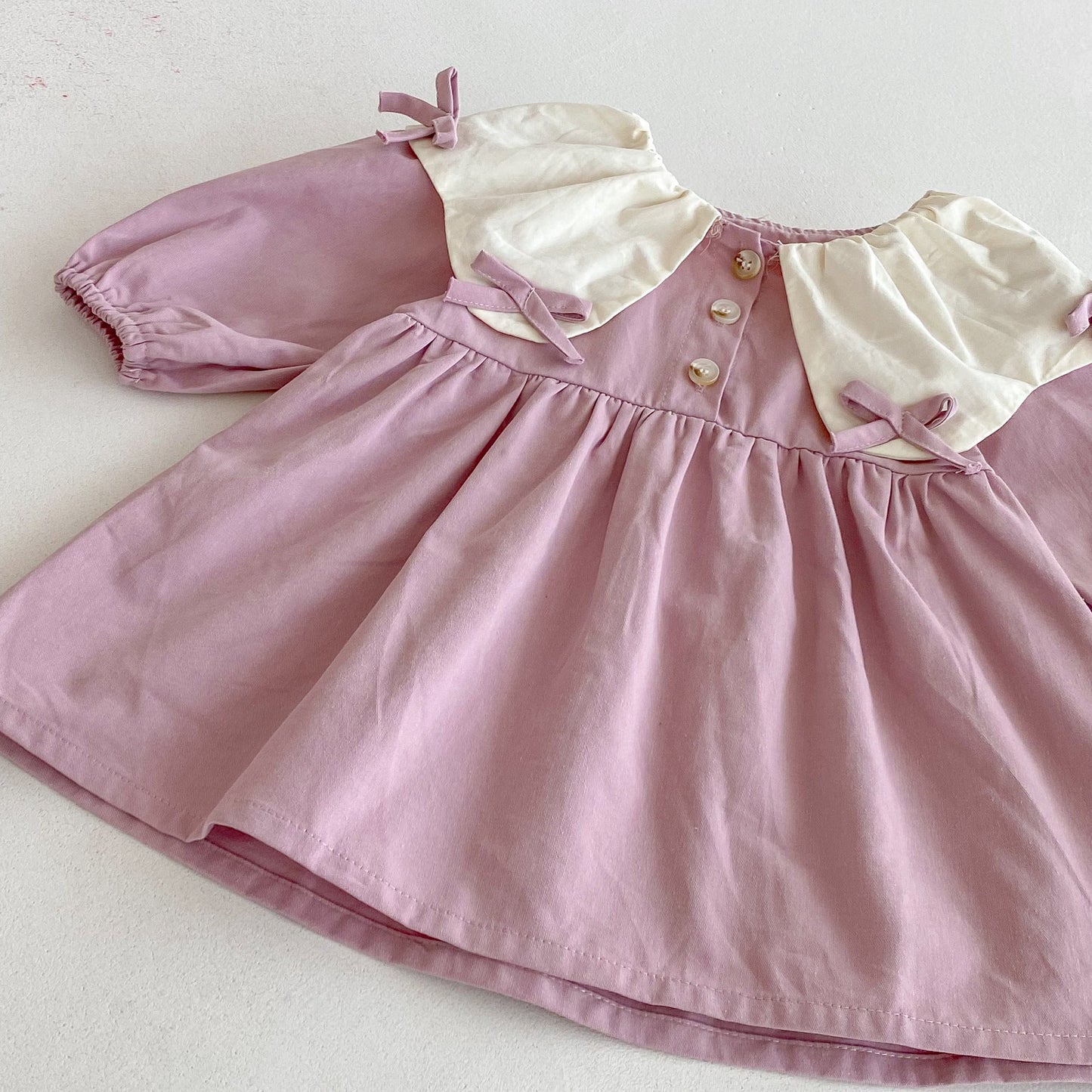 Butterfly-Bows Pattern Long Sleeve Onesie & Dress