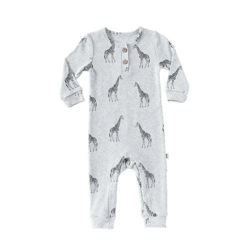 Long Sleeve Animal Pattern Sleep & Play Onesie
