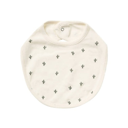 Baby Printed Pattern Covered Button Design Pure Cotton Bibs