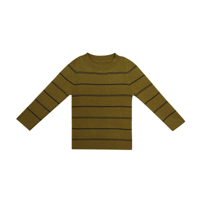 Soft Comfortable Knitted Long Sleeve Striped Top