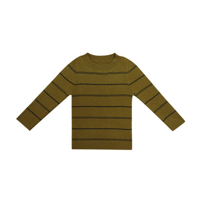 Soft Comfortable Knitted Long Sleeve Striped Top