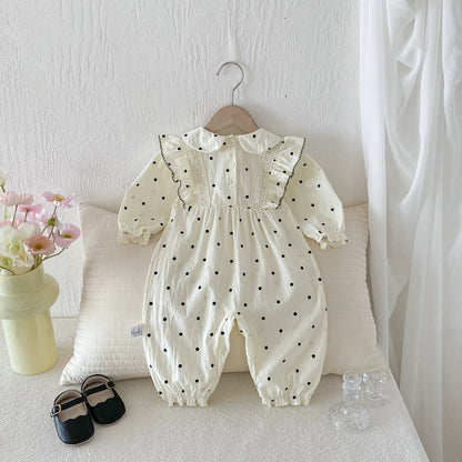 Long Sleeves Dots Pattern Romper