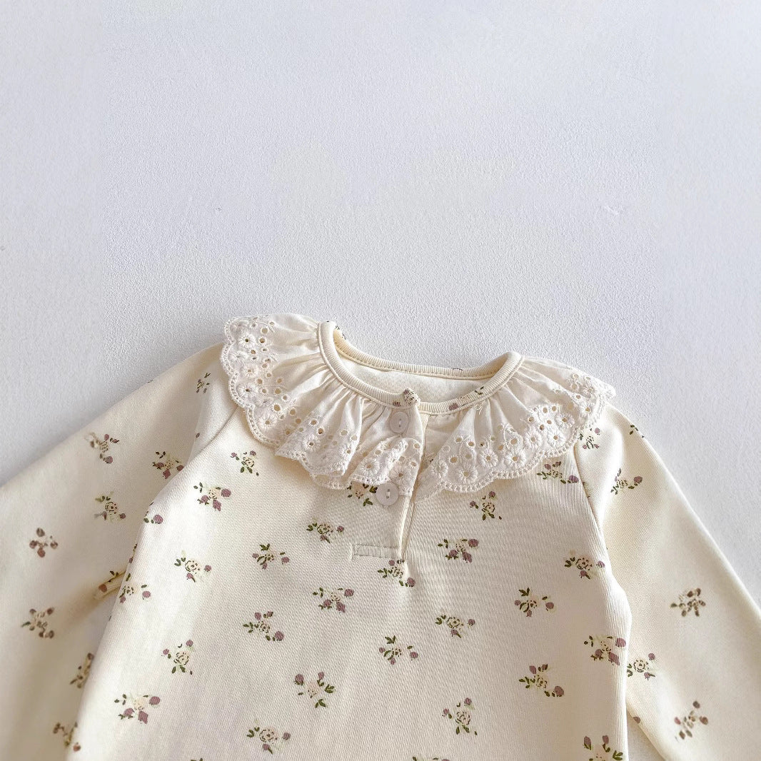 Casual Floral Top and Pants Set