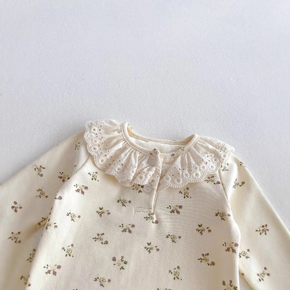 Casual Floral Top and Pants Set