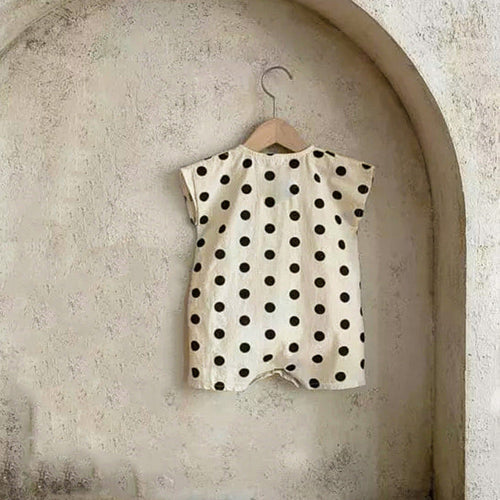 Plaid & Polka Dot Pattern Cotton Rompers