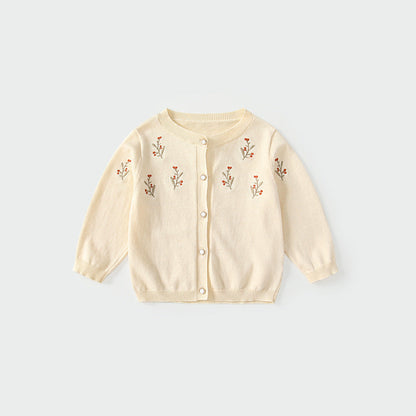 Flower Embroidered Long Sleeve Sweater