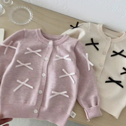 Butterfly-Bows Decorated Long Sleeve Sweater