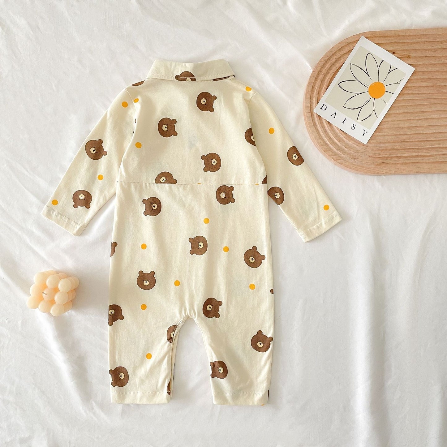 Bear Pattern Long Romper