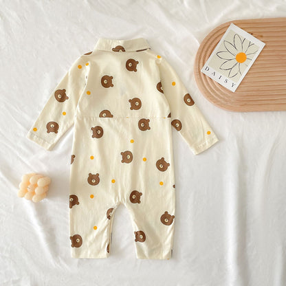 Bear Pattern Long Romper