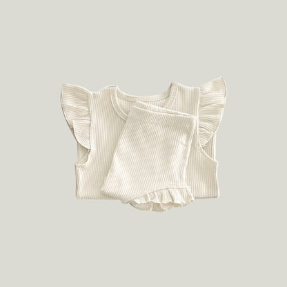 Solid Color Crewneck Top & Short Set