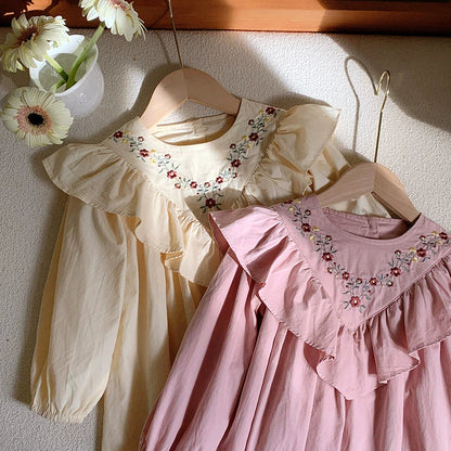 Flowers Embroidered Pattern Long Dress