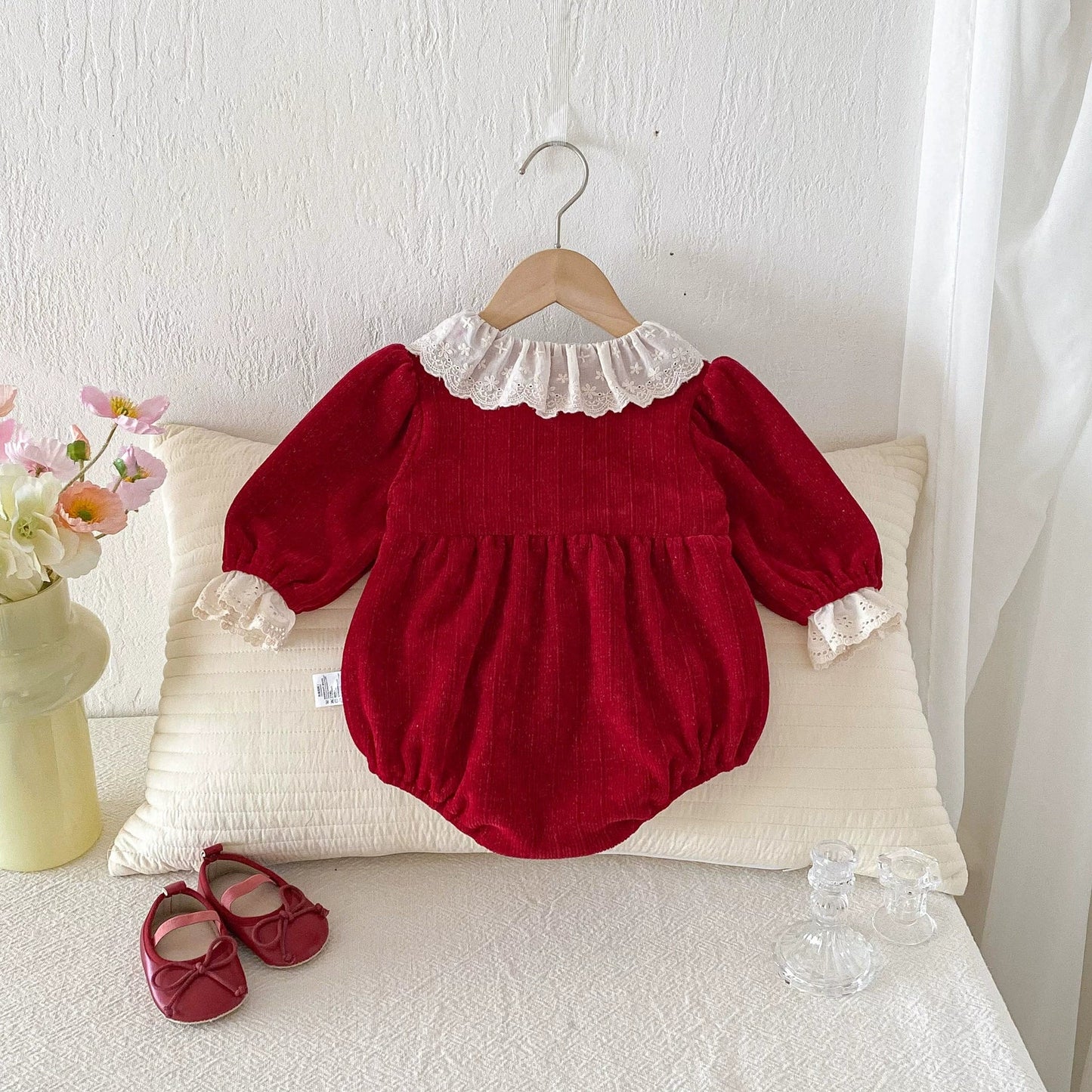 Long Sleeve Lace Onesie