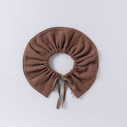 Girls Simple Solid Color Cotton Bib