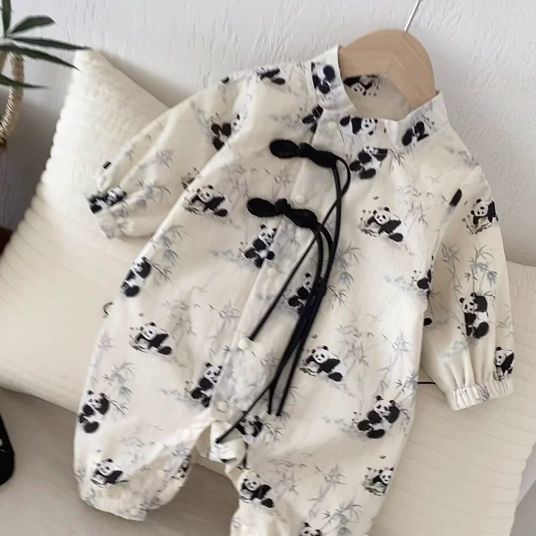 Long Sleeve Panda Kimono Onesie