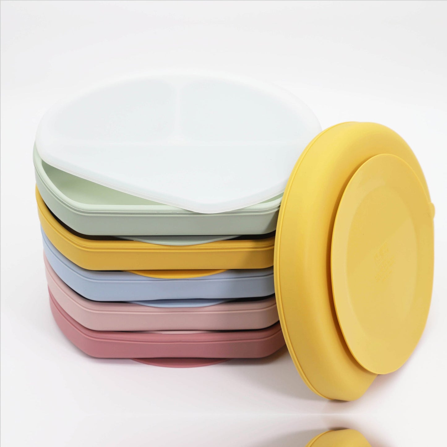 Silicone Compartment Plate With Wooden Spoon