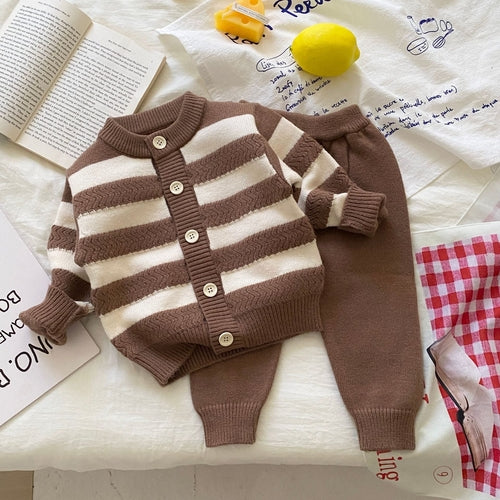 Long Sleeve Striped Shirt & Pant Set