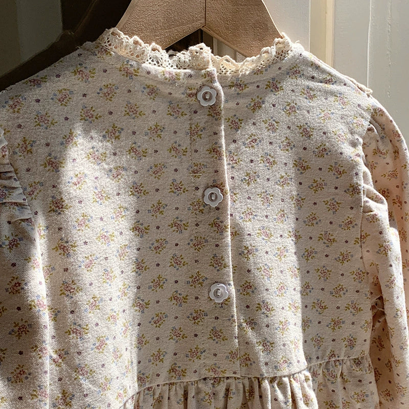 Floral Pattern Long Sleeve Dress