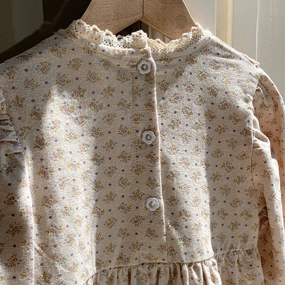 Floral Pattern Long Sleeve Dress