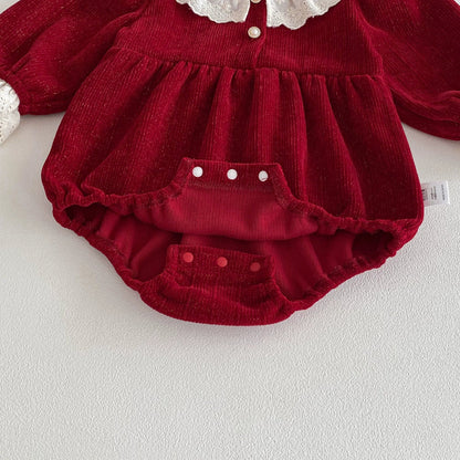 Long Sleeve Lace Onesie