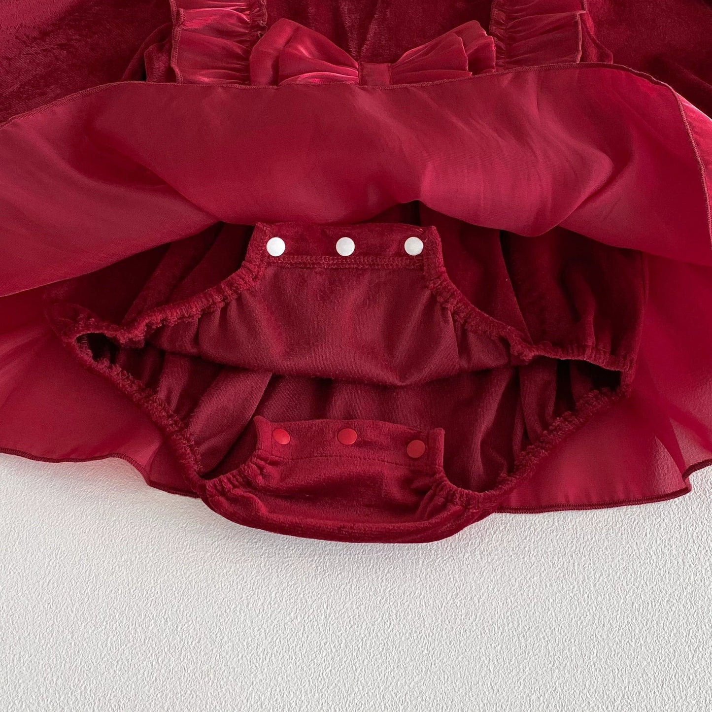 Long Sleeve Butterfly-Bow Red Dress