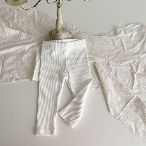 Solid Color Striped Pattern Pants