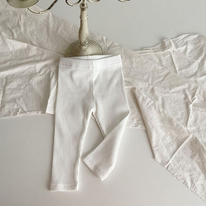 Solid Color Striped Pattern Pants