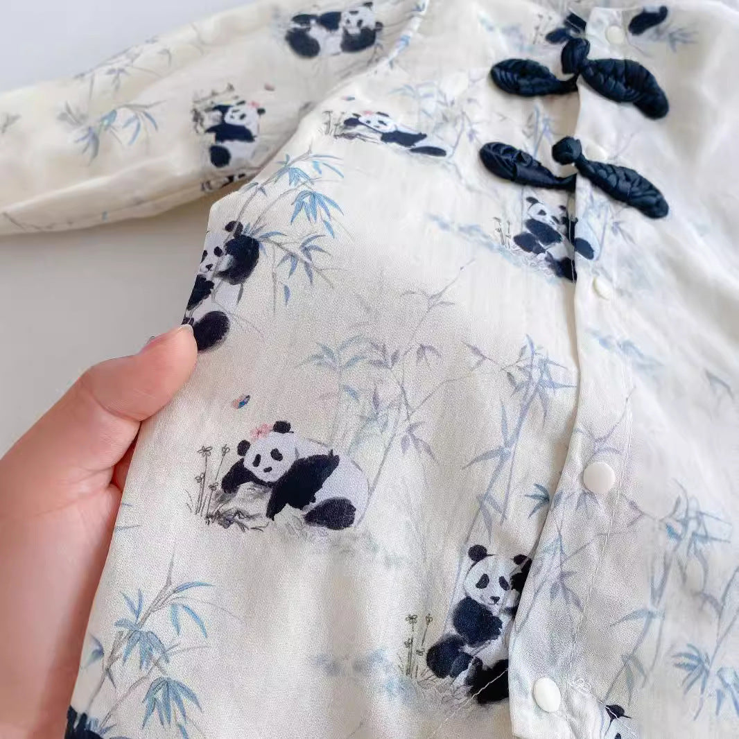 Long Sleeve Panda Kimono Onesie