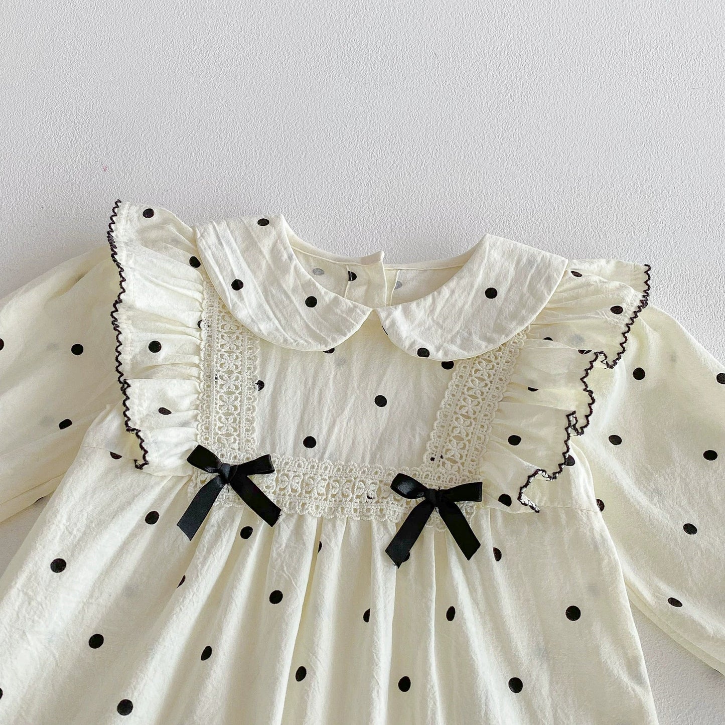 Long Sleeves Dots Pattern Romper