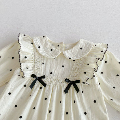 Long Sleeves Dots Pattern Romper