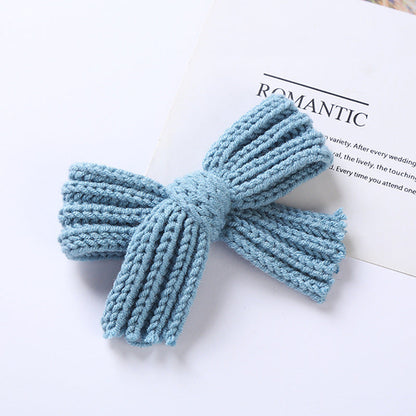 Big Knitted Bow Handmade Hairpin – 2 Pc. Set