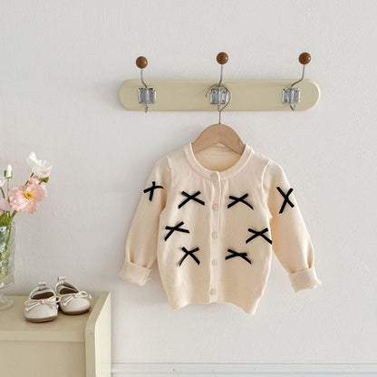Butterfly-Bows Decorated Long Sleeve Sweater