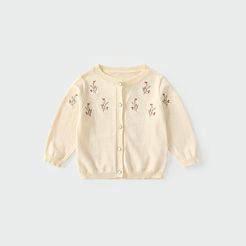 Flower Embroidered Long Sleeve Sweater