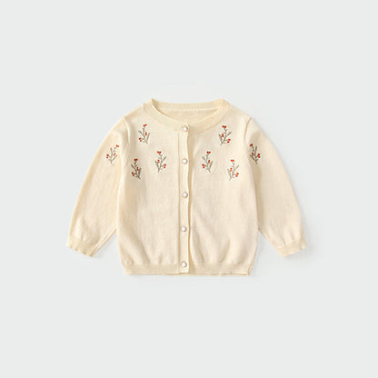 Flower Embroidered Long Sleeve Sweater