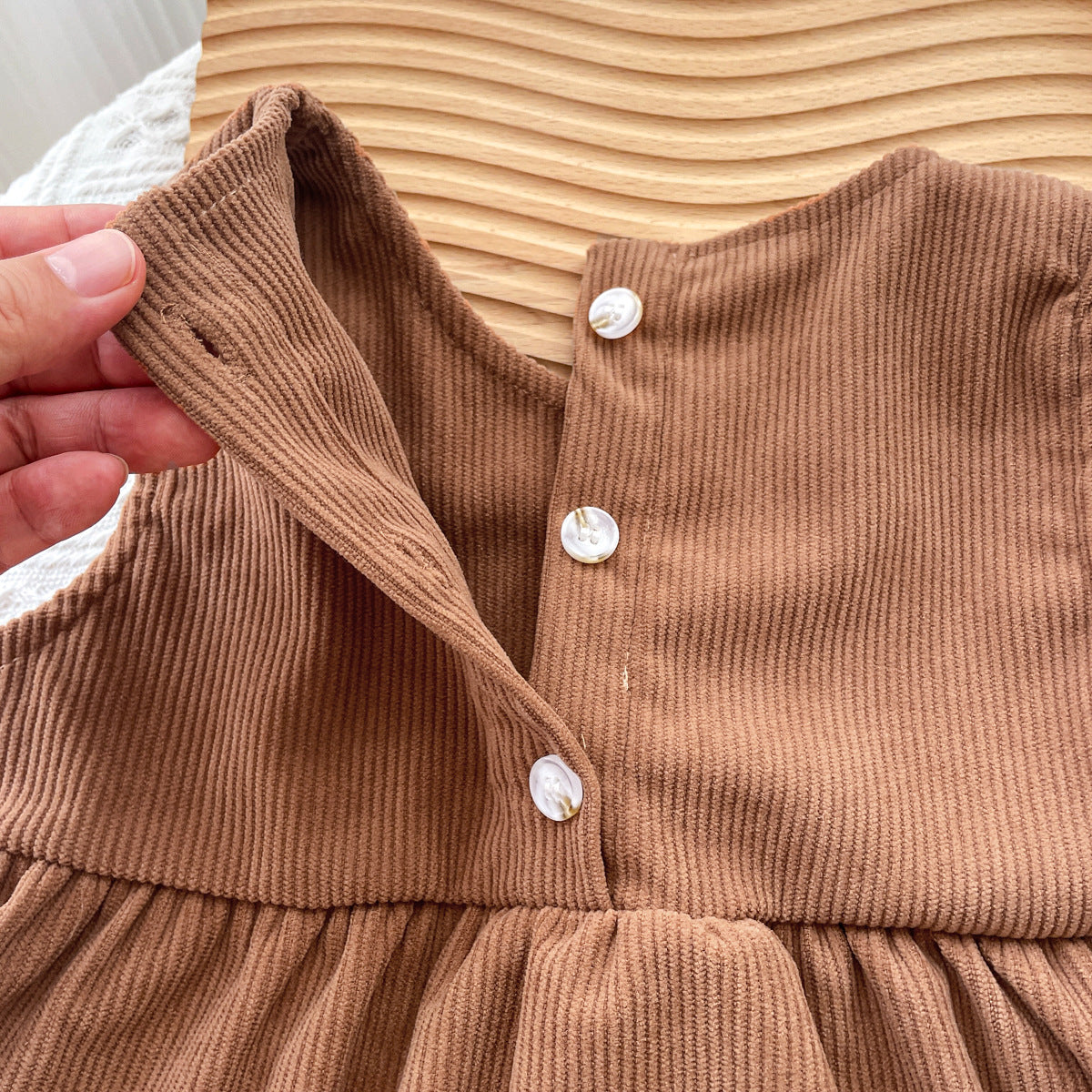 Flower Embroidered Long Sleeve Onesie Set