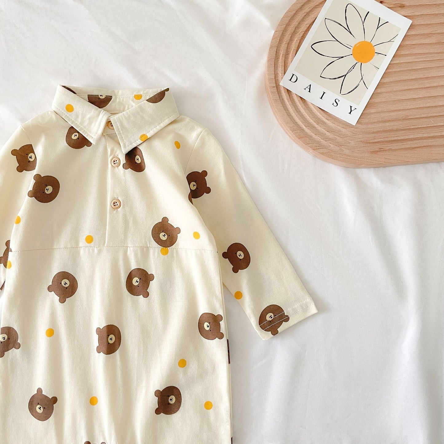 Bear Pattern Long Romper