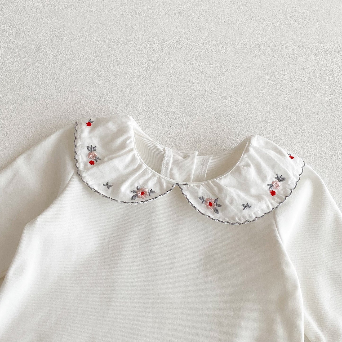 Flowers Embroidered Pattern Long Sleeve Top