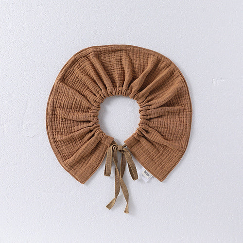 Girls Simple Solid Color Cotton Bib