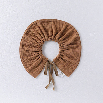 Girls Simple Solid Color Cotton Bib