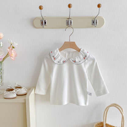 Flowers Embroidered Pattern Long Sleeve Top