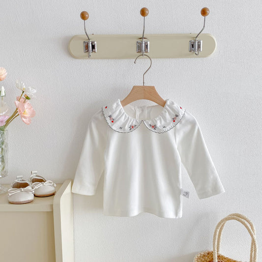 Flowers Embroidered Pattern Long Sleeve Top